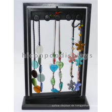 Benutzerdefinierte Mode Perlen Schmuckständer, Counter Top Schwarz Holz Halskette Display Halter